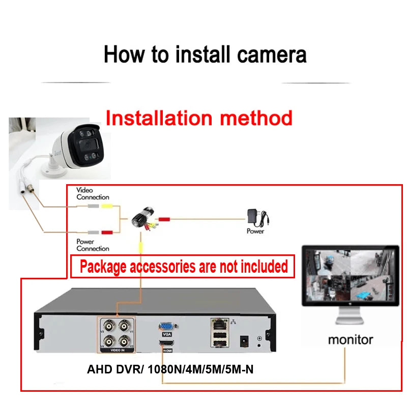 JIENUO 1080P Full Color Night Vision Outdoor CCTV Security Camera