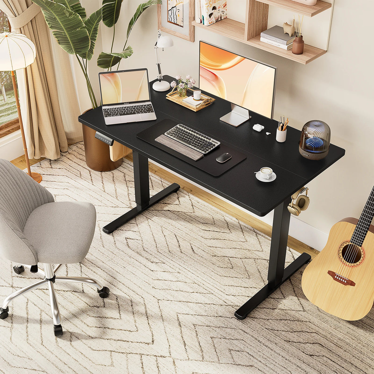 JHK Ergonomic Electric Height Adjustable Standing Desk for Home Office