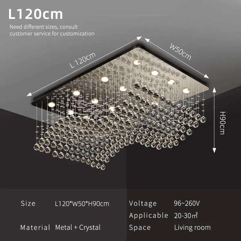 Yingxuan Modern Crystal LED Pendant Chandelier for Kitchen and Living Areas