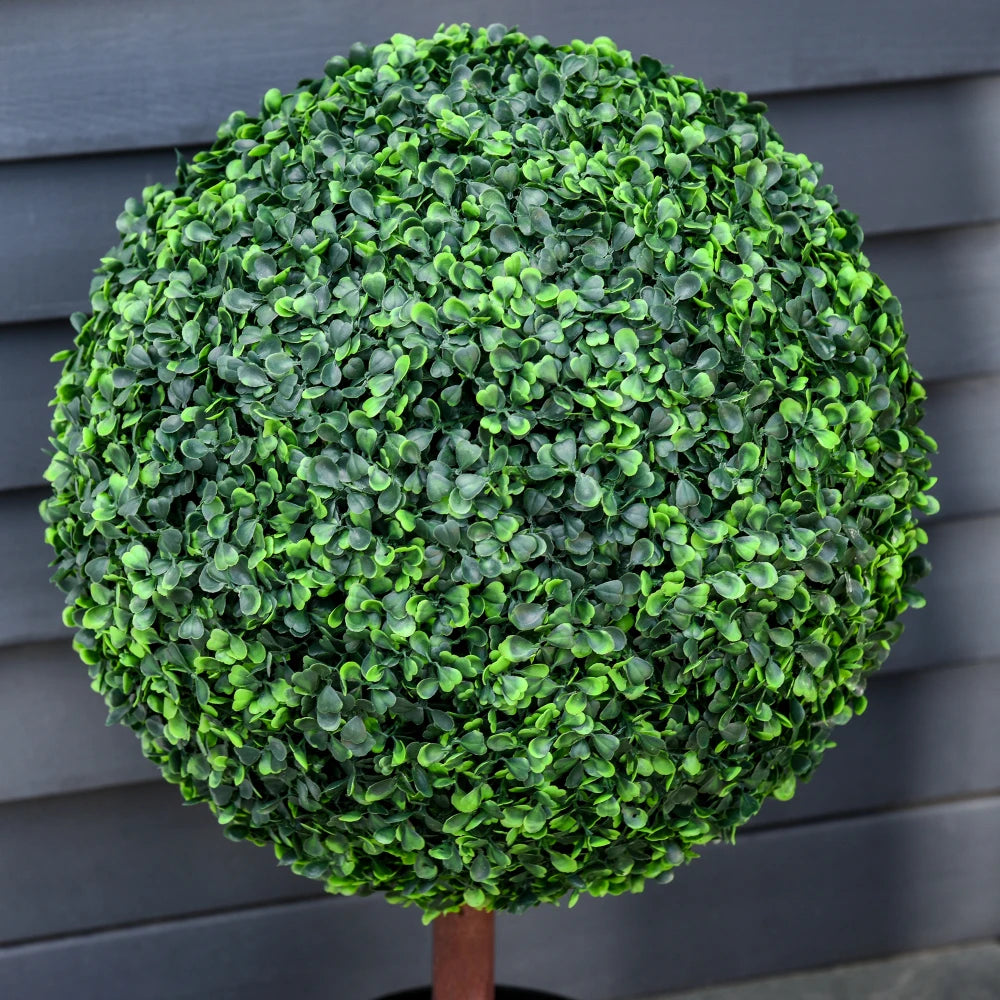 23.5inch Artificial Boxwood Topiary Ball Tree, Fake Decorative Plant, Nursery Pot Included for Home, Balcony, Backyard and Garden