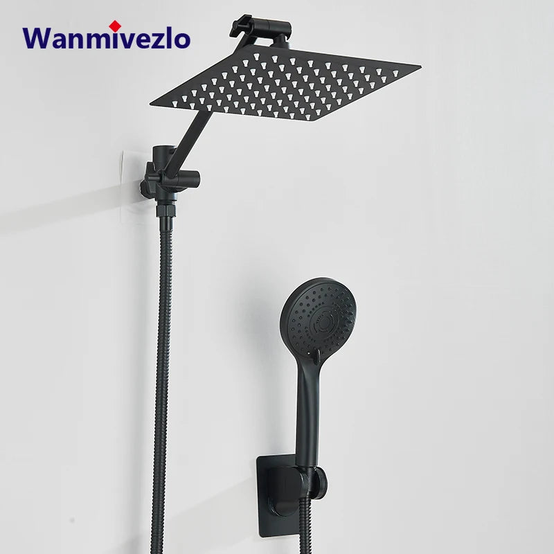Stainless Steel Square Shower Kit With Hand Shower And Shutter