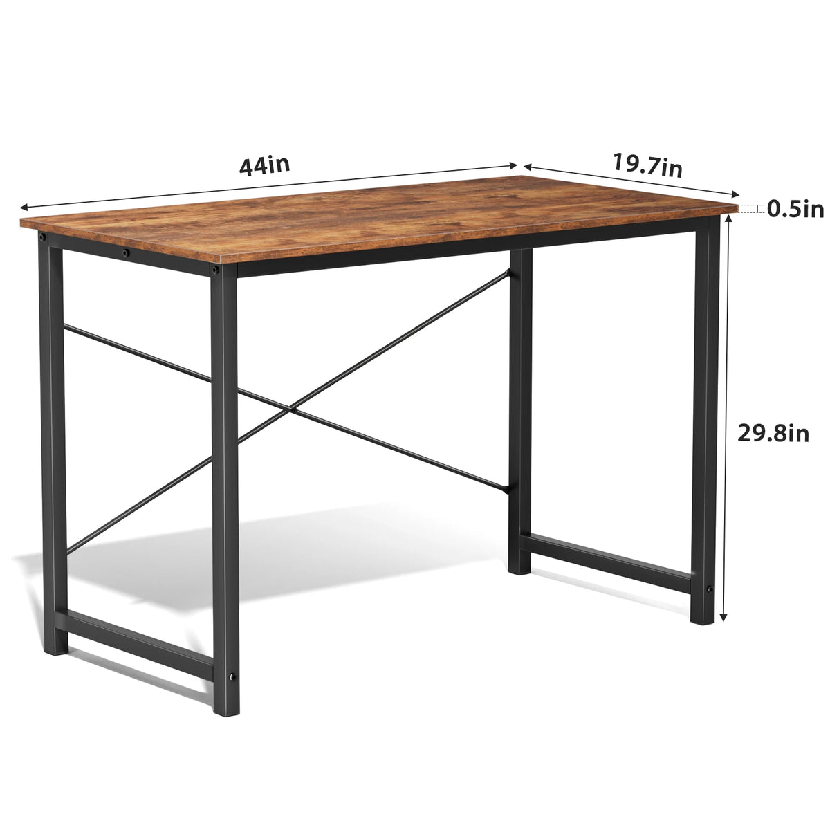 JHK Modern Computer Desk With Metal Frame And Wood Top