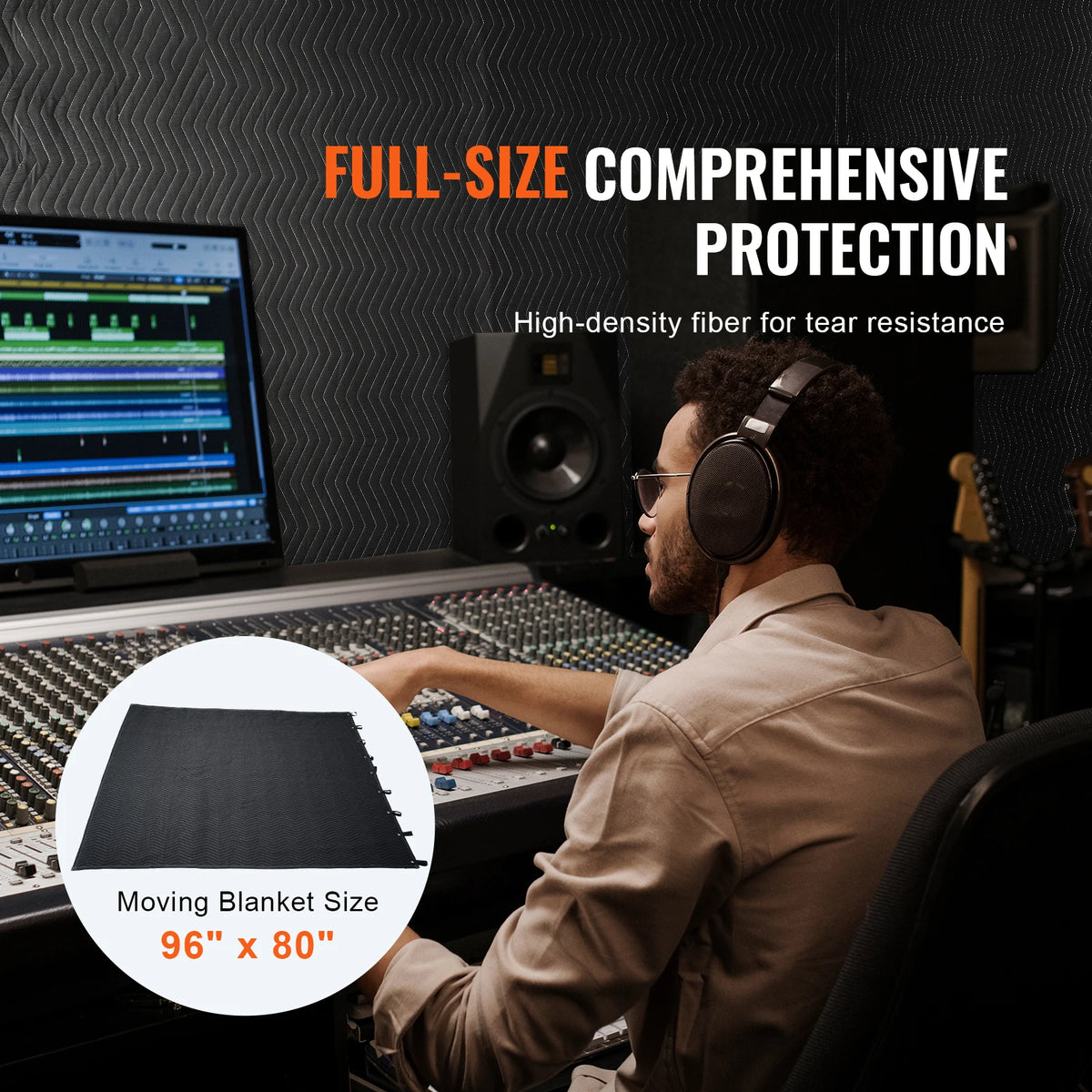 SucceBuy Acoustic Sound Dampening Blanket With Grommets For Doors