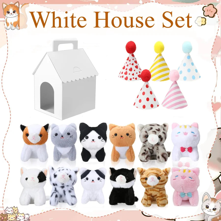 Adopt A Cat Mini Plush Favors With Hat Birthday Set