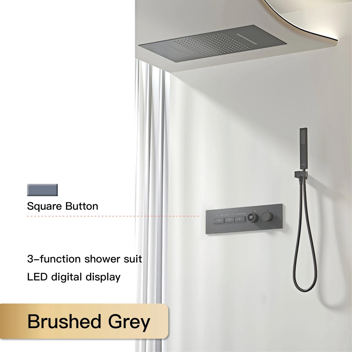 Aitana Wall Mounted Brass Multi Function Shower System