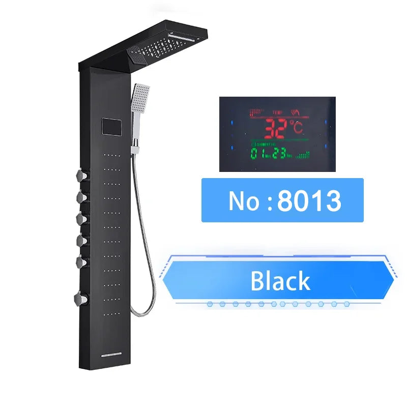 Shinesia LED Shower Panel With Digital Display Spa Massage Jets