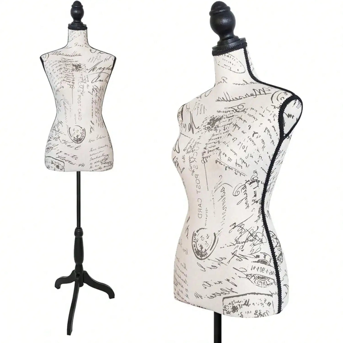 Female Mannequin Dress Form Torso With Adjustable Tripod Stand