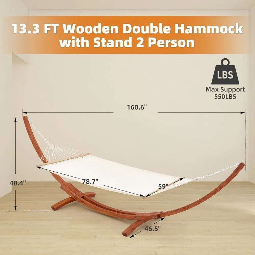 Heavy Duty Two Person Hammock With Stand For Patio Garden
