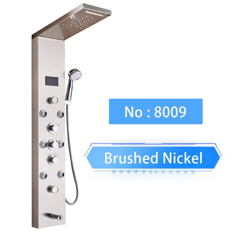 Shinesia LED Rain Shower Panel Spa Massage Jet Faucet System