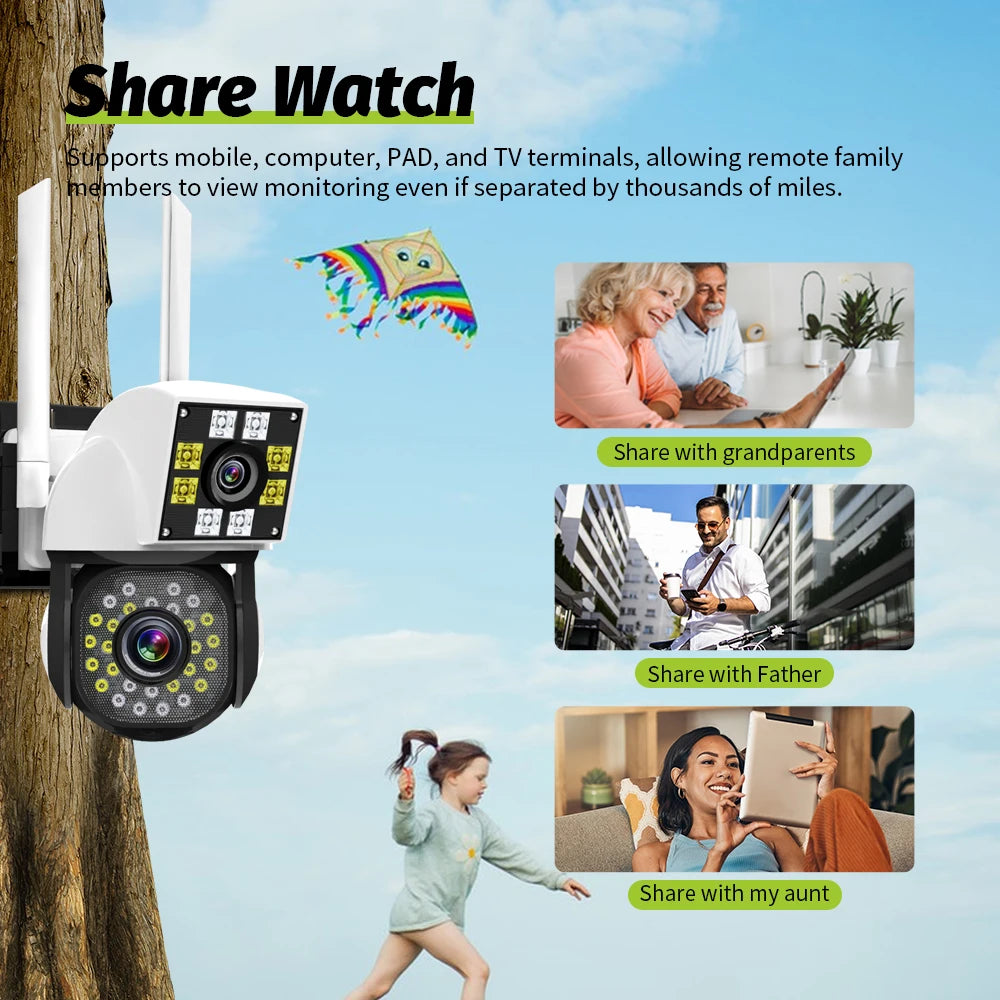 Neye Dual Lens Wireless WiFi Outdoor Security Camera Night Vision