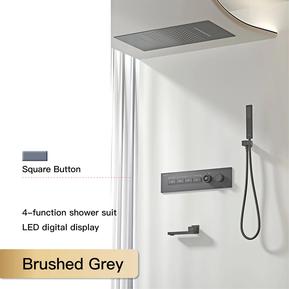 Aitana Wall Mounted Brass Multi Function Shower System