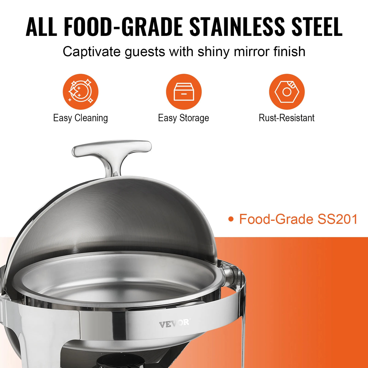 SucceBuy Heavy Duty Roll Top Chafing Dish Catering Buffet Warmer