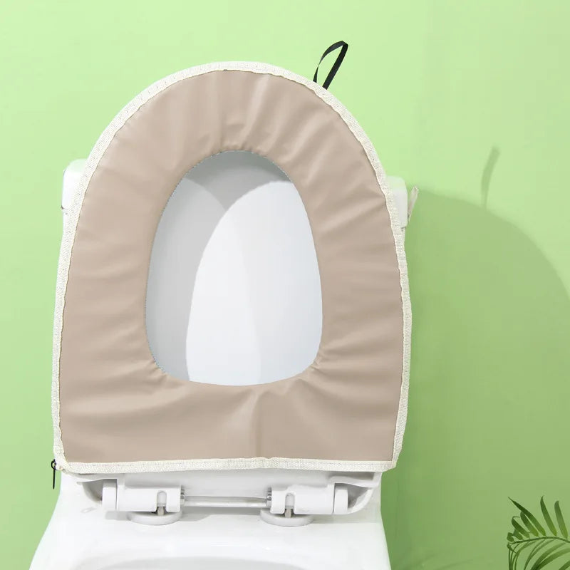 Waterproof Plush Toilet Seat Cover With Washable Zipper Design