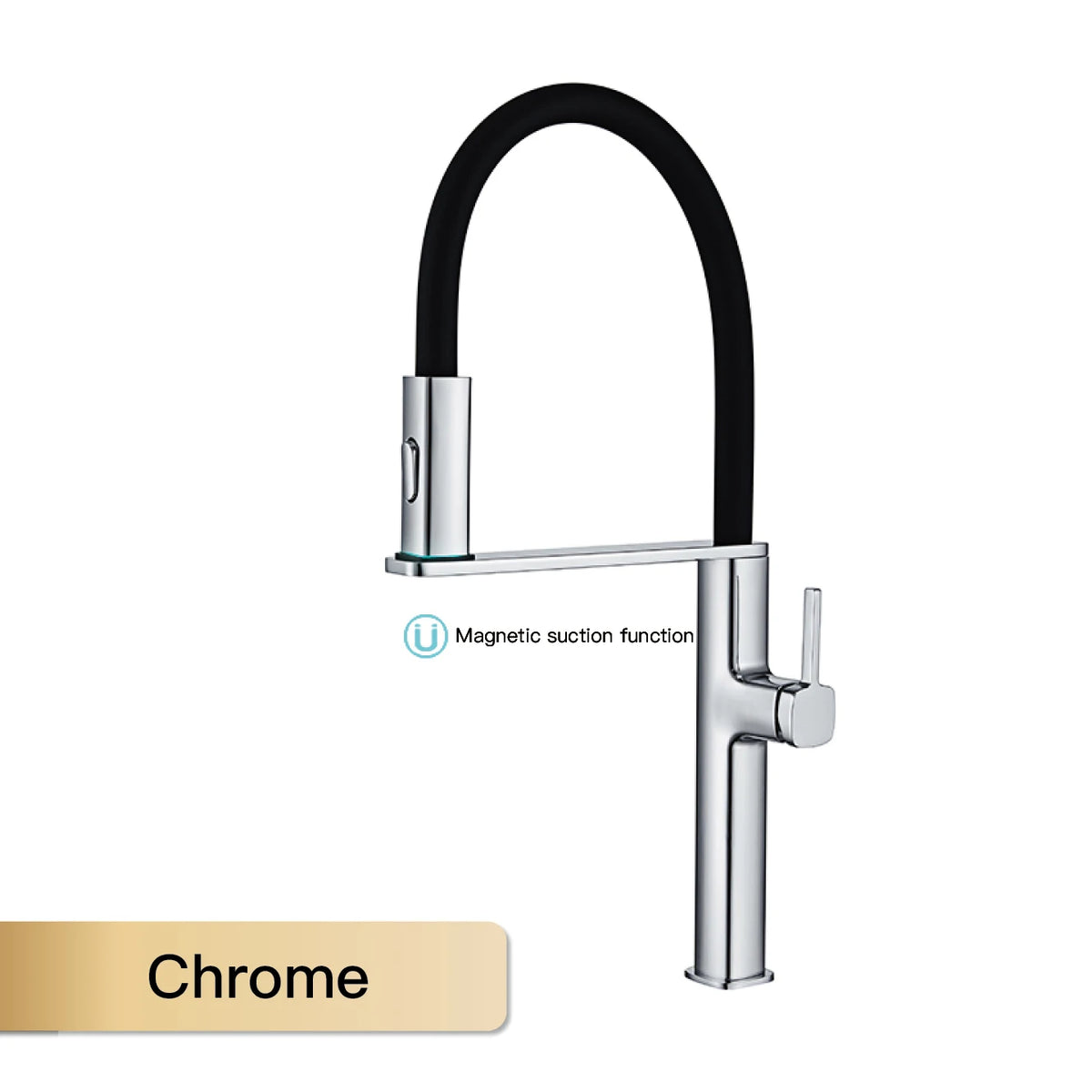 Aitana Brass Pull Out Magnetic Single Handle Kitchen Faucet