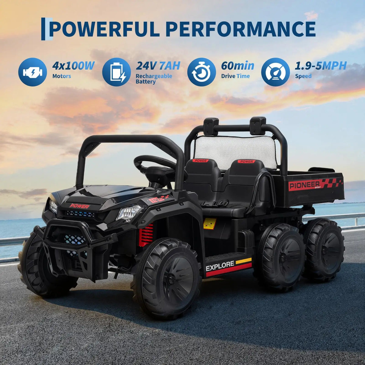 HiMISS Kids Electric Ride On Dump Truck With Parent Remote