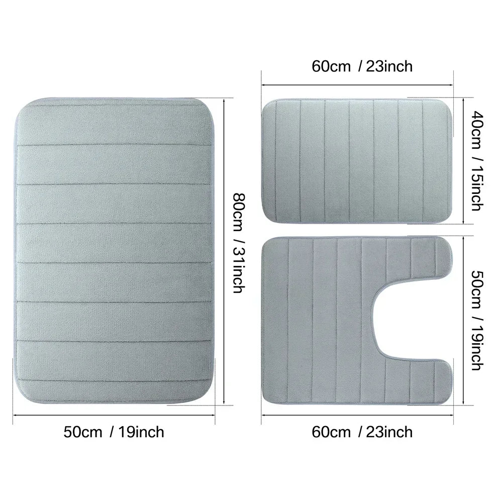 Non Slip Memory Foam Mat Designed For Quick Bathroom Drying