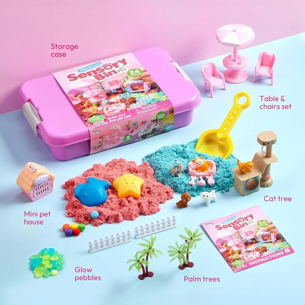 Joyfy Kids Sensory Bin With Glow In The Dark Stones