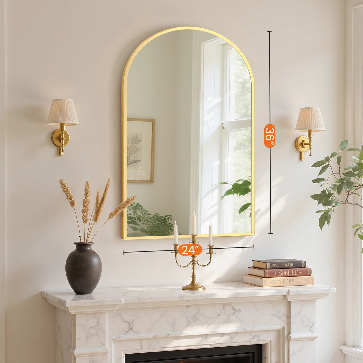 MCQ Arched Wall Mounted Bathroom Mirror With Aluminum Frame