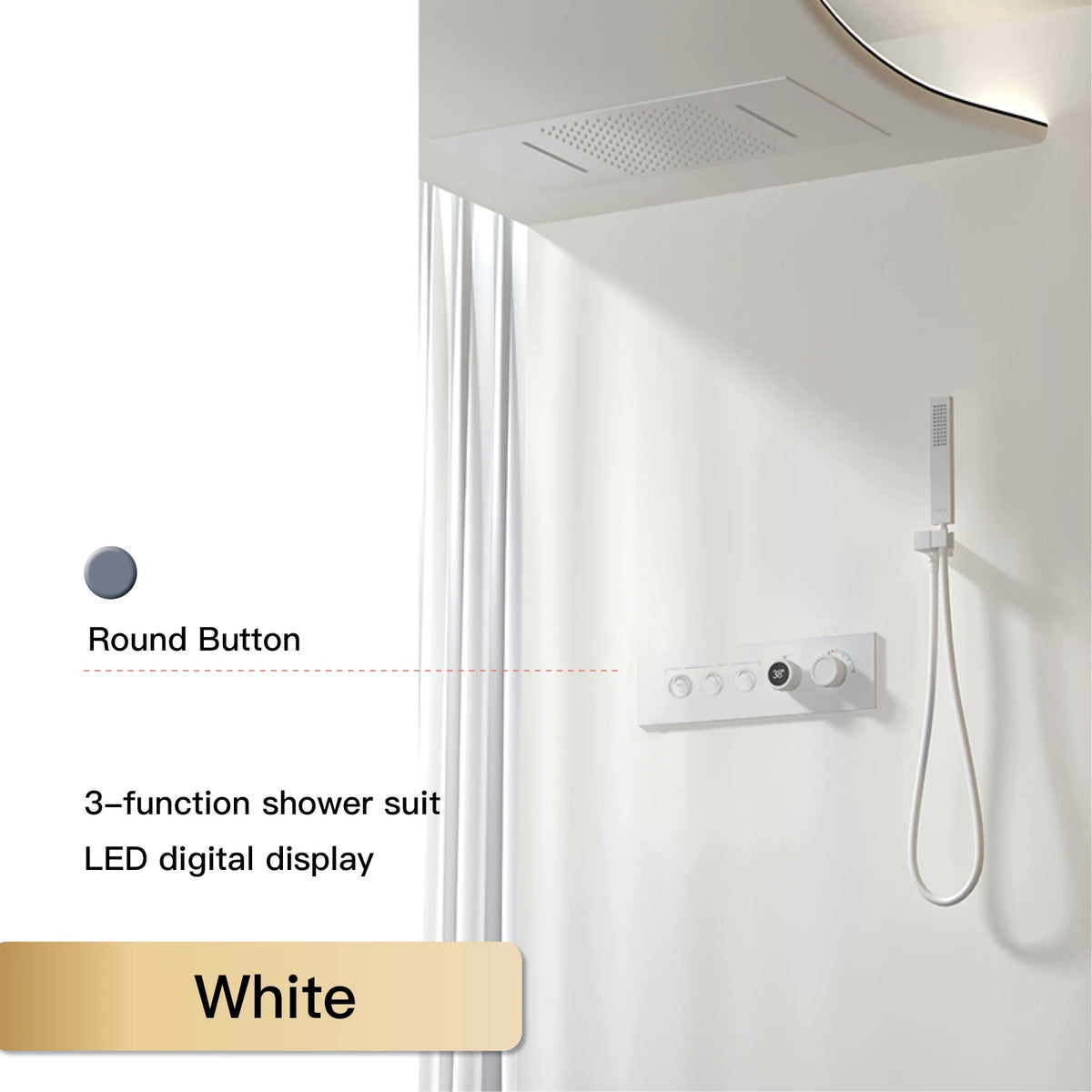 Aitana Wall Mounted Brass Multi Function Shower System