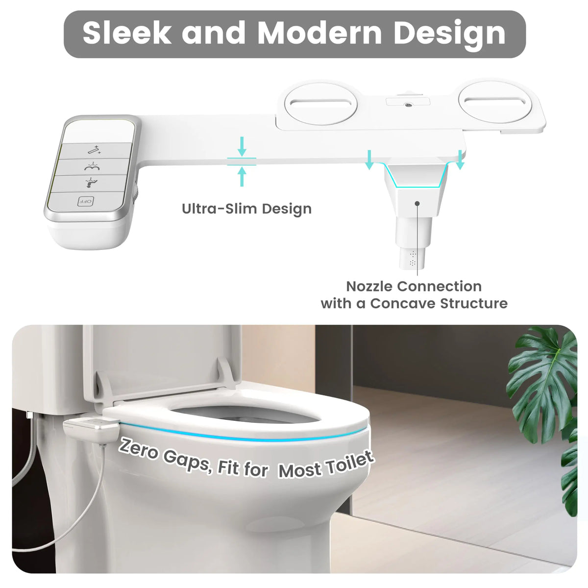 Non Electric Toilet Bidet Attachment With Self Cleaning Nozzle
