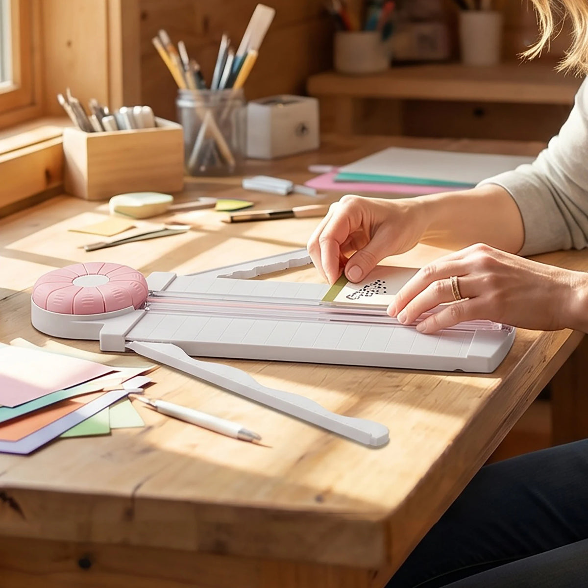 Multi Function Paper Trimmer With 12 Interchangeable Craft Blades