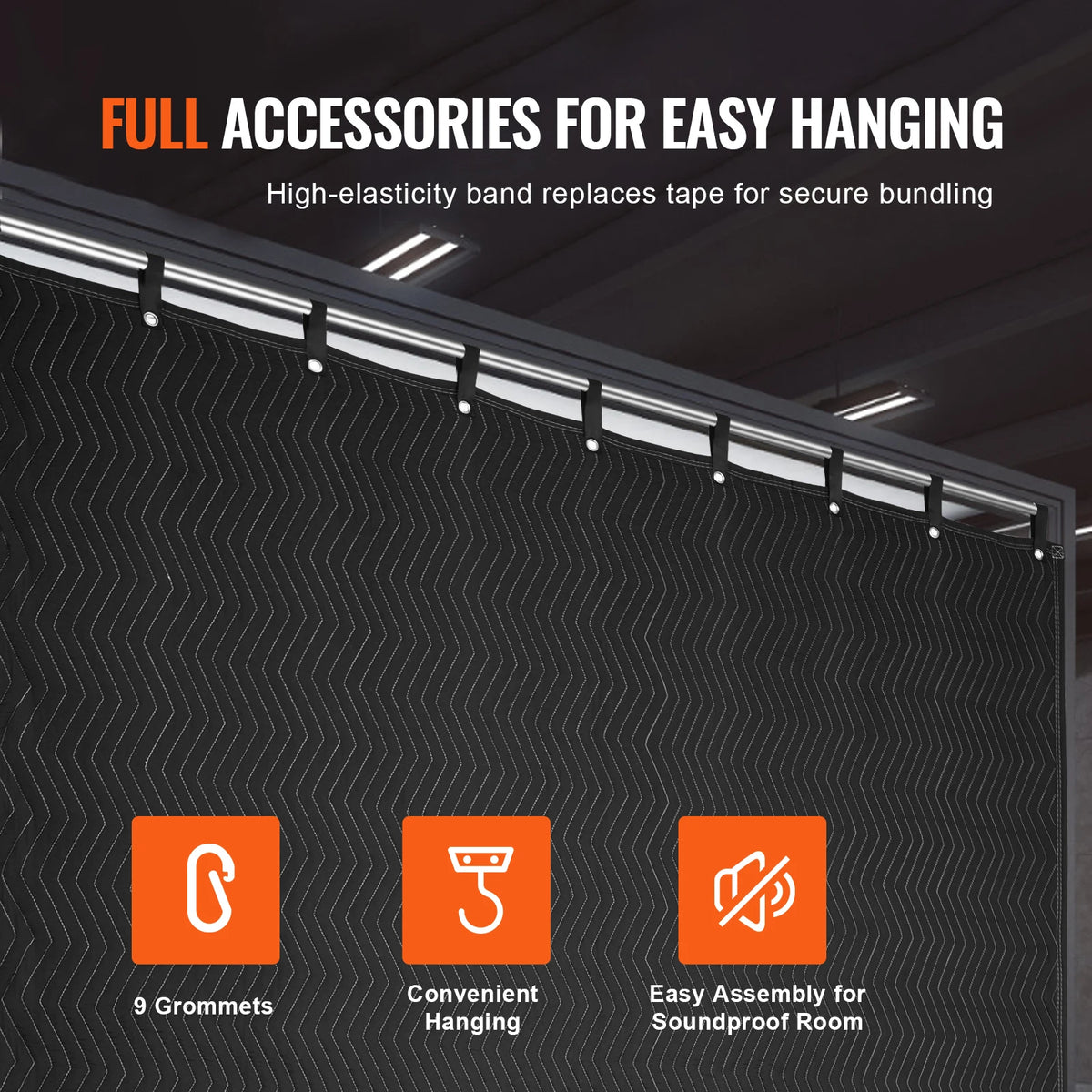 SucceBuy Acoustic Sound Dampening Blanket With Grommets For Doors