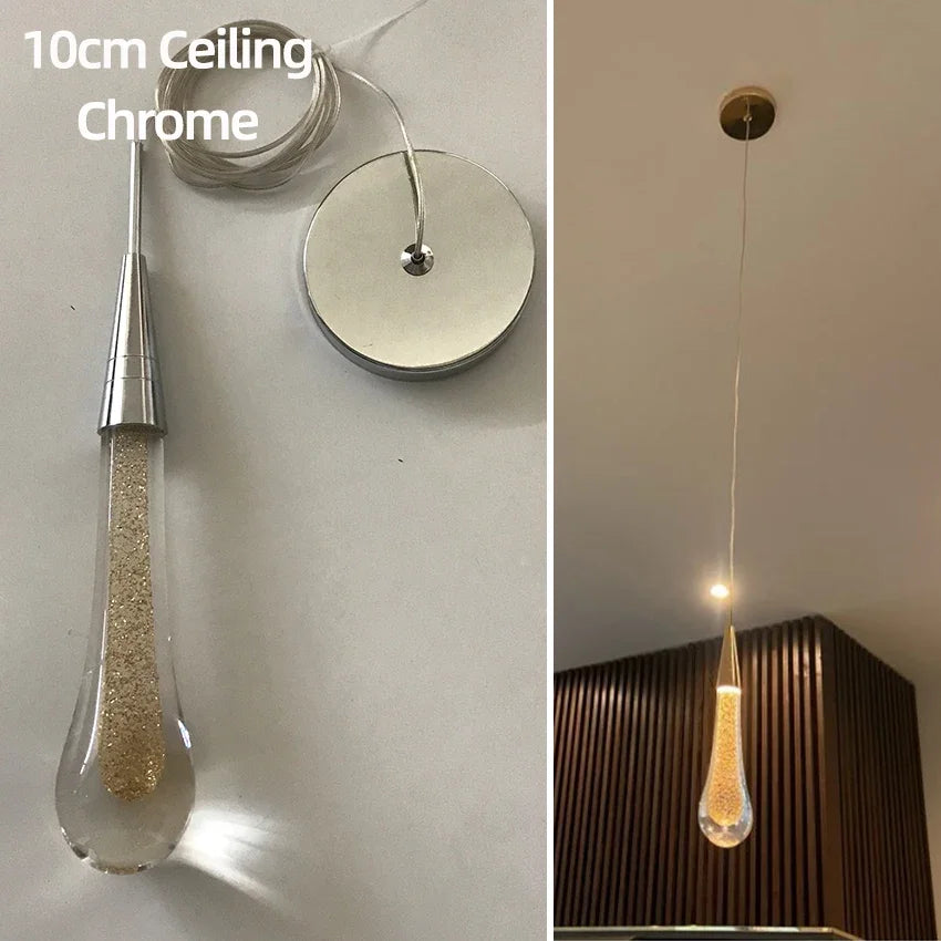 Modern Crystal Glass Led Pendant Light For Dining Room