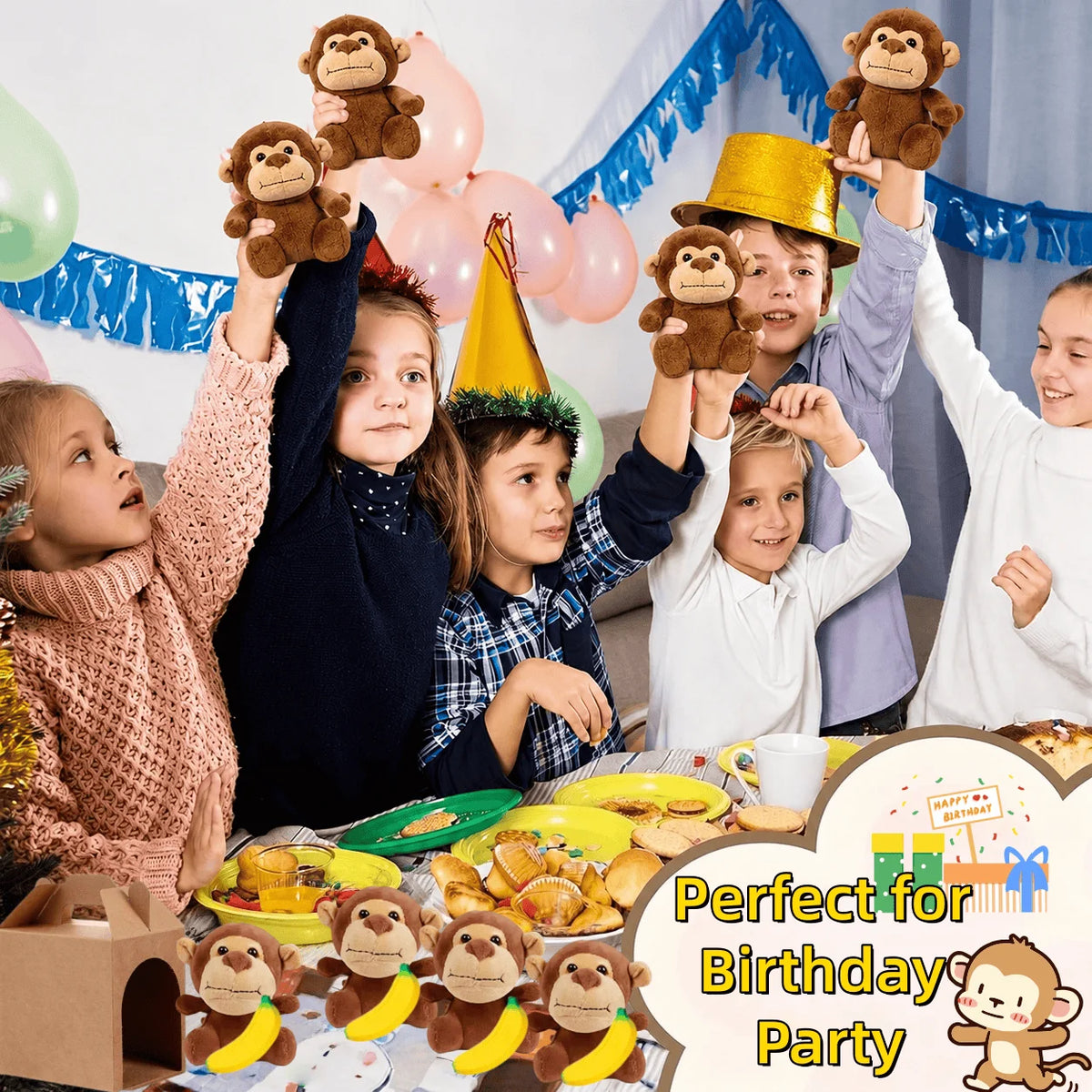 Soft Monkey Stuffed Animal Plush Toy For Birthday Parties