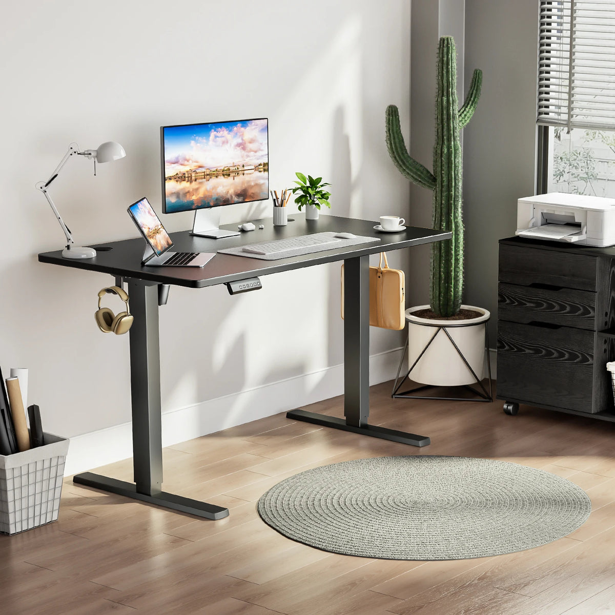 JHK Ergonomic Electric Height Adjustable Standing Desk for Home Office