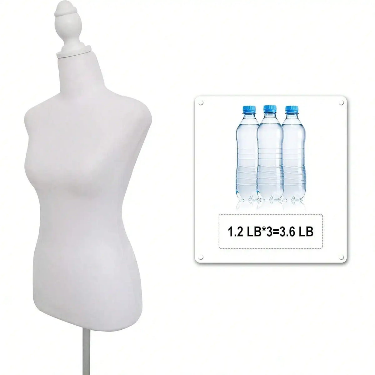 Female Mannequin Dress Form Torso With Adjustable Tripod Stand