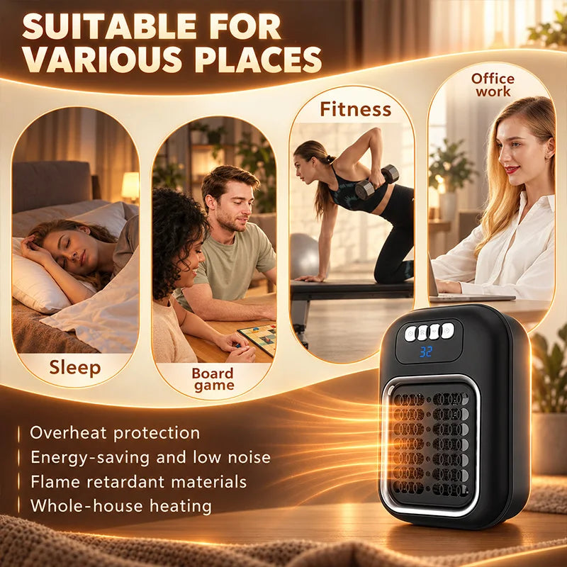 Portable Electric Patio Heater Warm Air Fan For Indoor Use