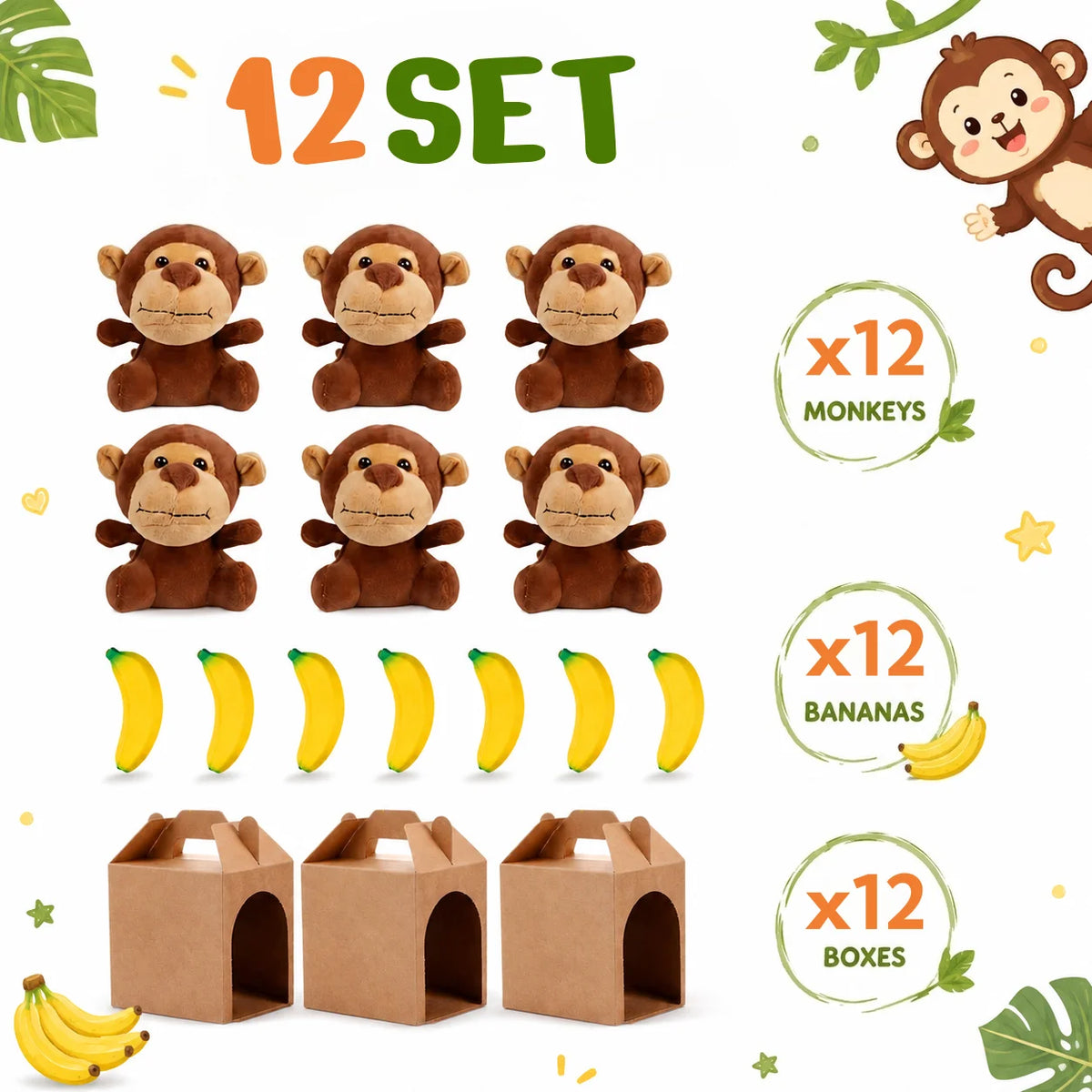 Soft Monkey Stuffed Animal Plush Toy For Birthday Parties