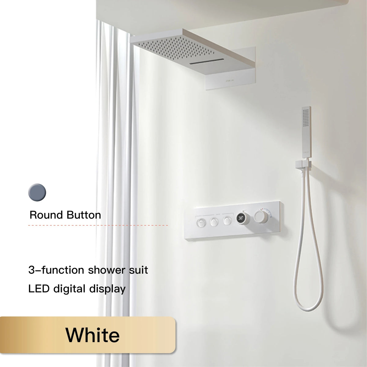 Aitana Wall Mounted Brass Multi Function Shower System