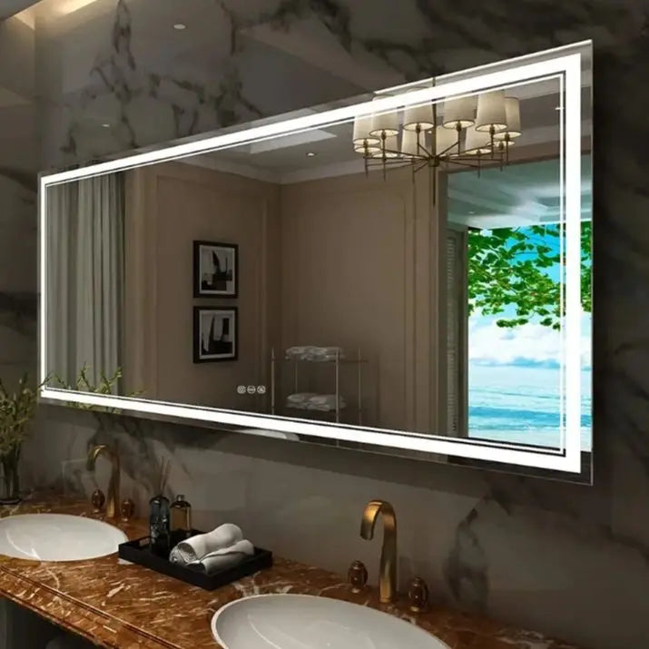 Illuminated LED Bathroom Mirror With Antifog Touch Control