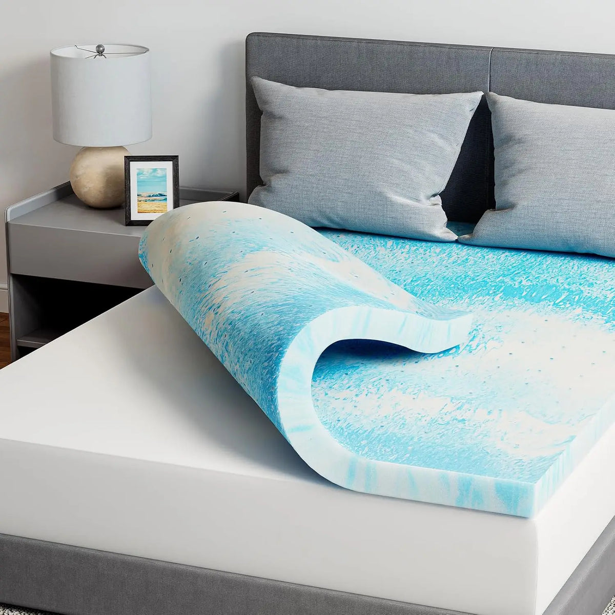 Novilla Cooling Gel Memory Foam Mattress Topper Ventilated Design