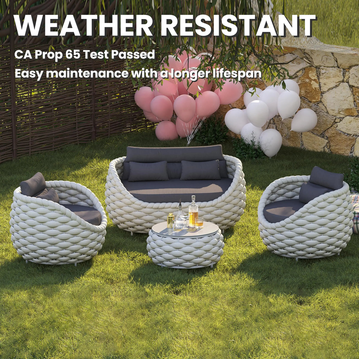 All Weather PE Rattan Outdoor Bistro Conversation Set