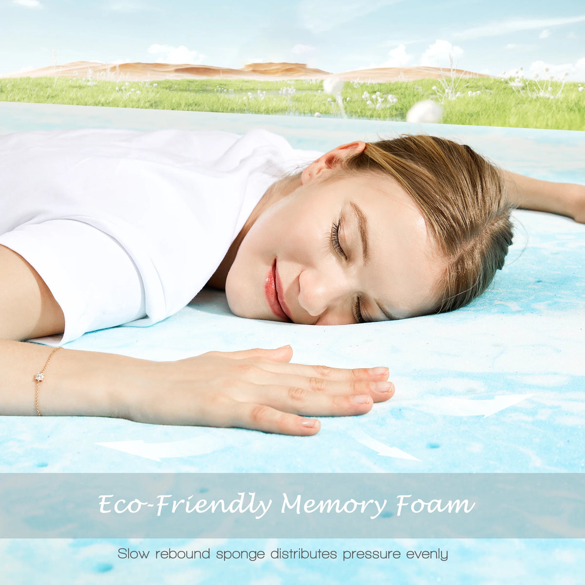 JHK Cooling Gel Memory Foam Mattress Topper For Comfort