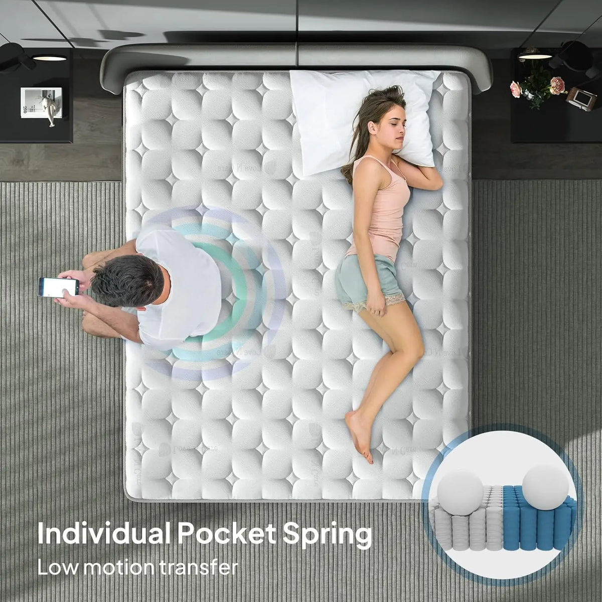 BedStory Hybrid Mattress With Gel Memory Foam And Pocket Springs