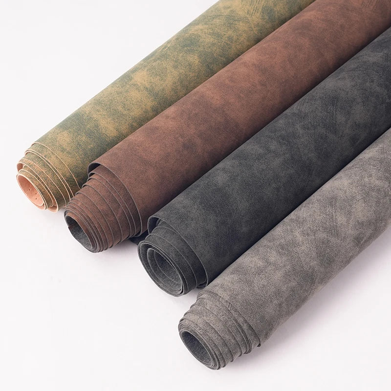 Waterproof PU Leather Fabric Soft Distressed Material DIY Sewing Crafts