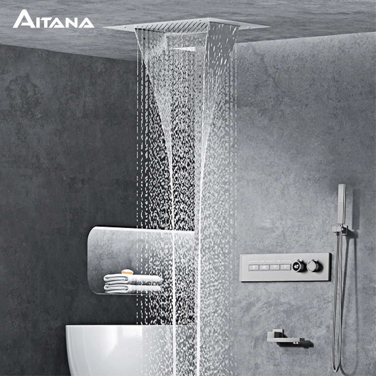 Aitana Wall Mounted Brass Multi Function Shower System