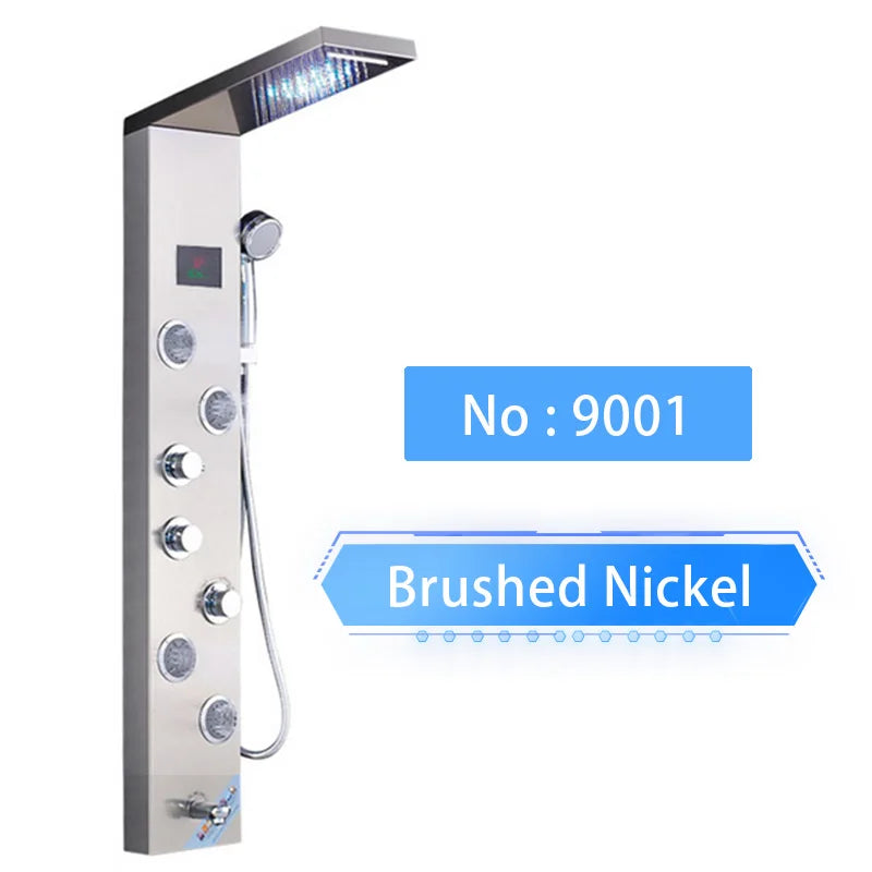 Shinesia LED Rain Shower Panel Spa Massage Jet Faucet System