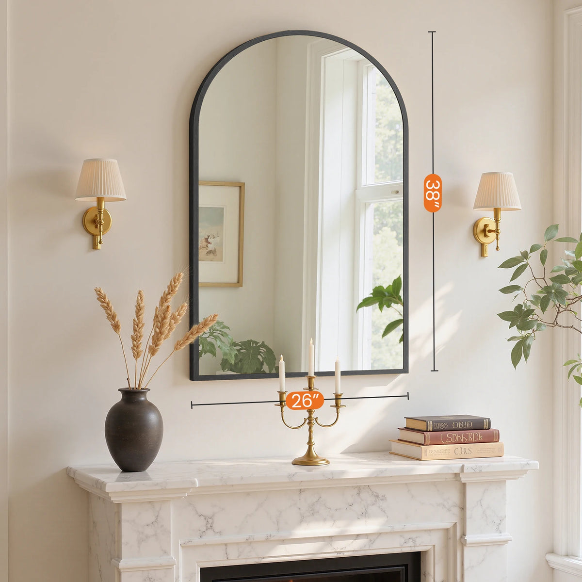 MCQ Arched Wall Mounted Bathroom Mirror With Aluminum Frame