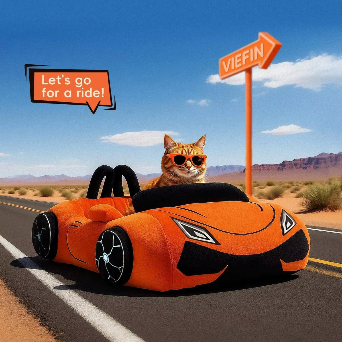 CWV Supercar Cat Bed With Soft Cozy Washable Pillow