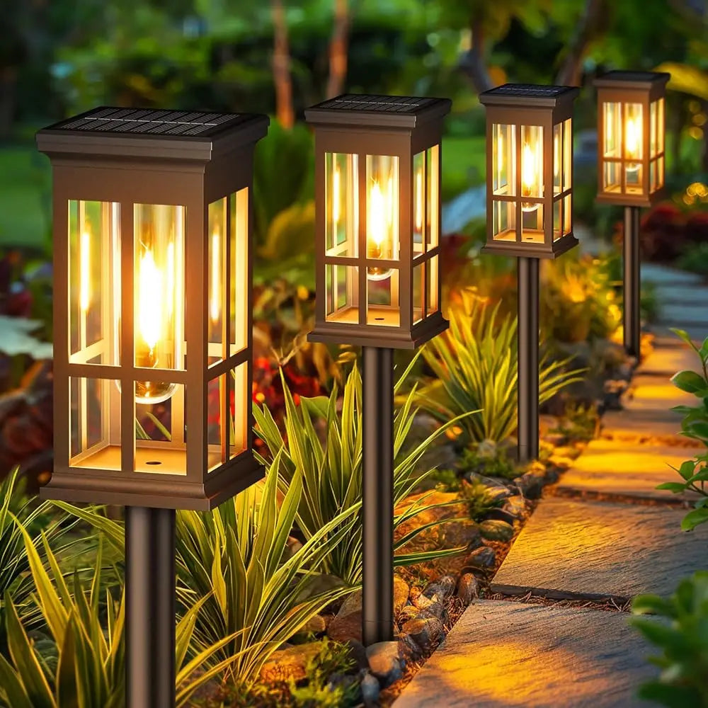 Solar Outdoor Pathway Lights Waterproof LED Landscape Garden Walkway Lighting