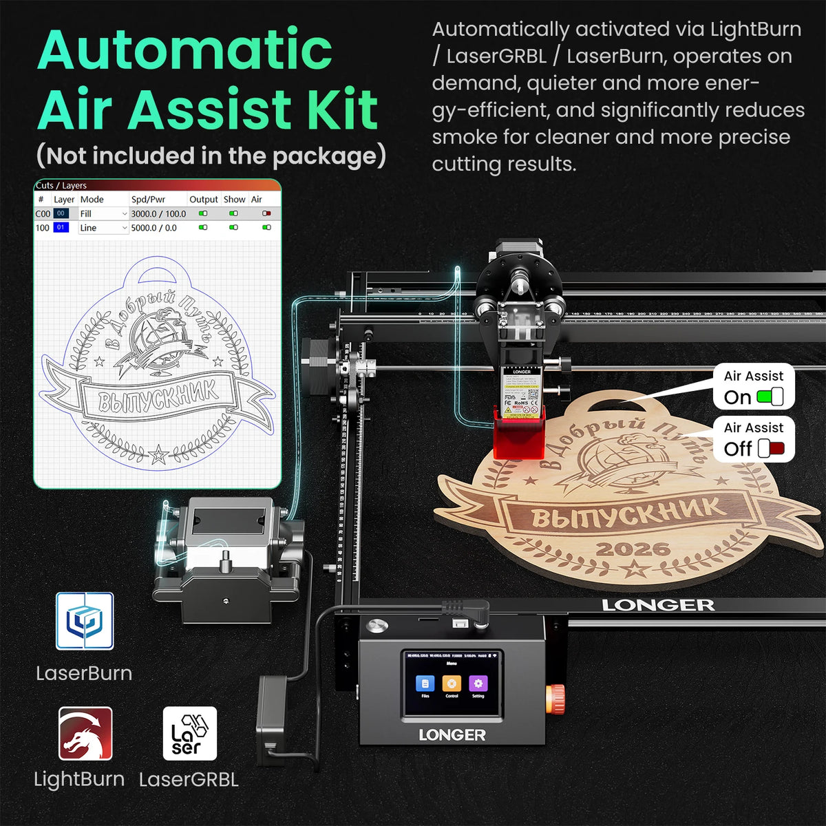 LONGER RAY5 Smart Laser Engraver and Cutter for Wood and Acrylic