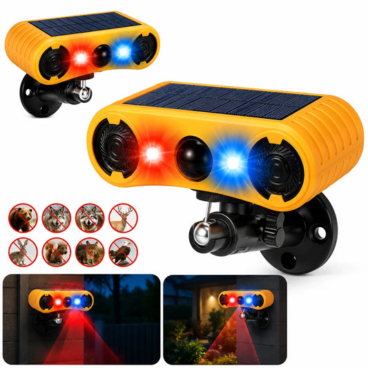 Solar Motion Sensor Security Alarm With Siren And Flashing Strobe
