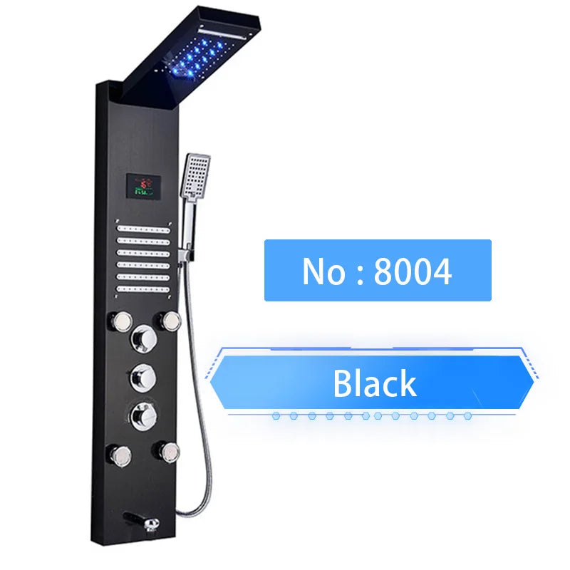 Shinesia LED Rain Shower Panel Spa Massage Jet Faucet System