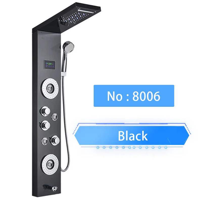 Shinesia LED Rain Shower Panel Spa Massage Jet Faucet System
