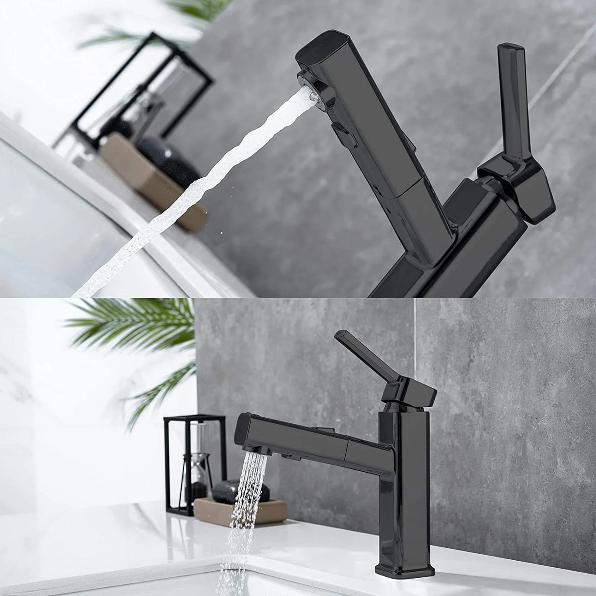DQOK Pull Out Bathroom Basin Faucet With Single Hole Mounting