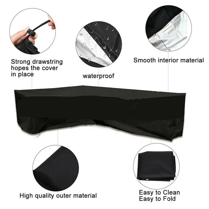 Premium Outdoor L Shape Waterproof Furniture Cover For Patio Use